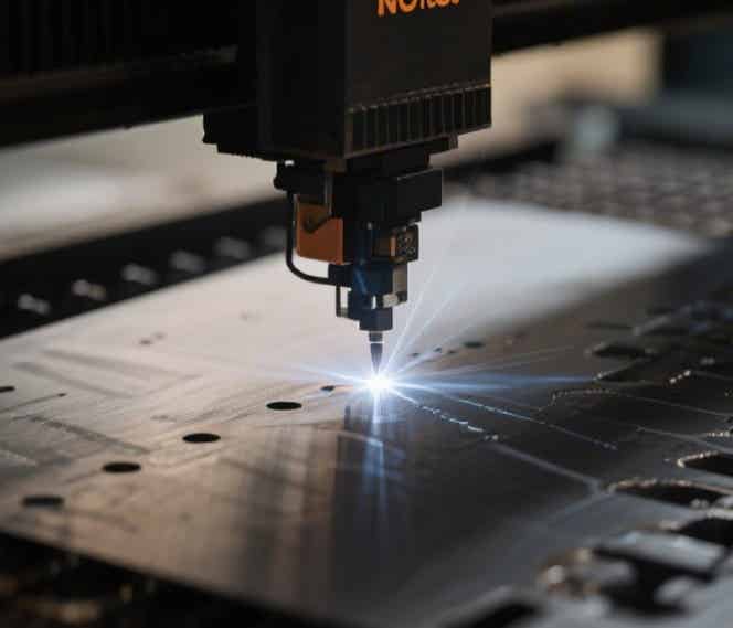 Laser Cutting Machine On STEEL GUANG